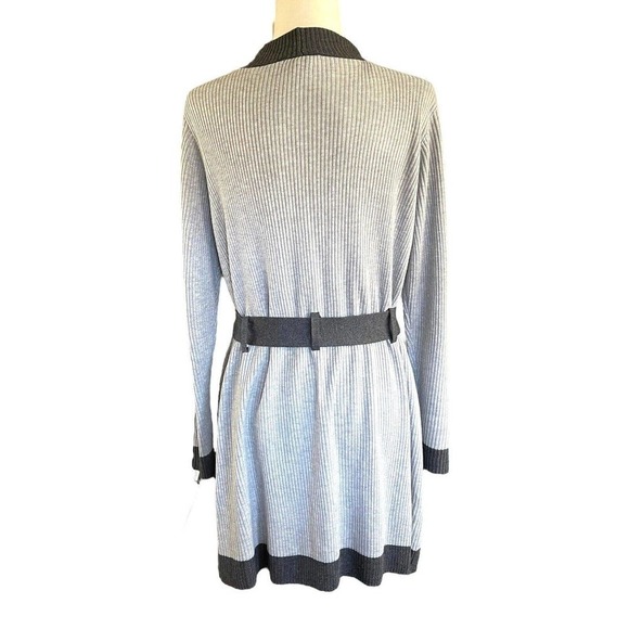 Belldini Women's Knit Sweater Gray Tie Cardigan Sz 1X Classic Career Casual - Picture 5 of 9